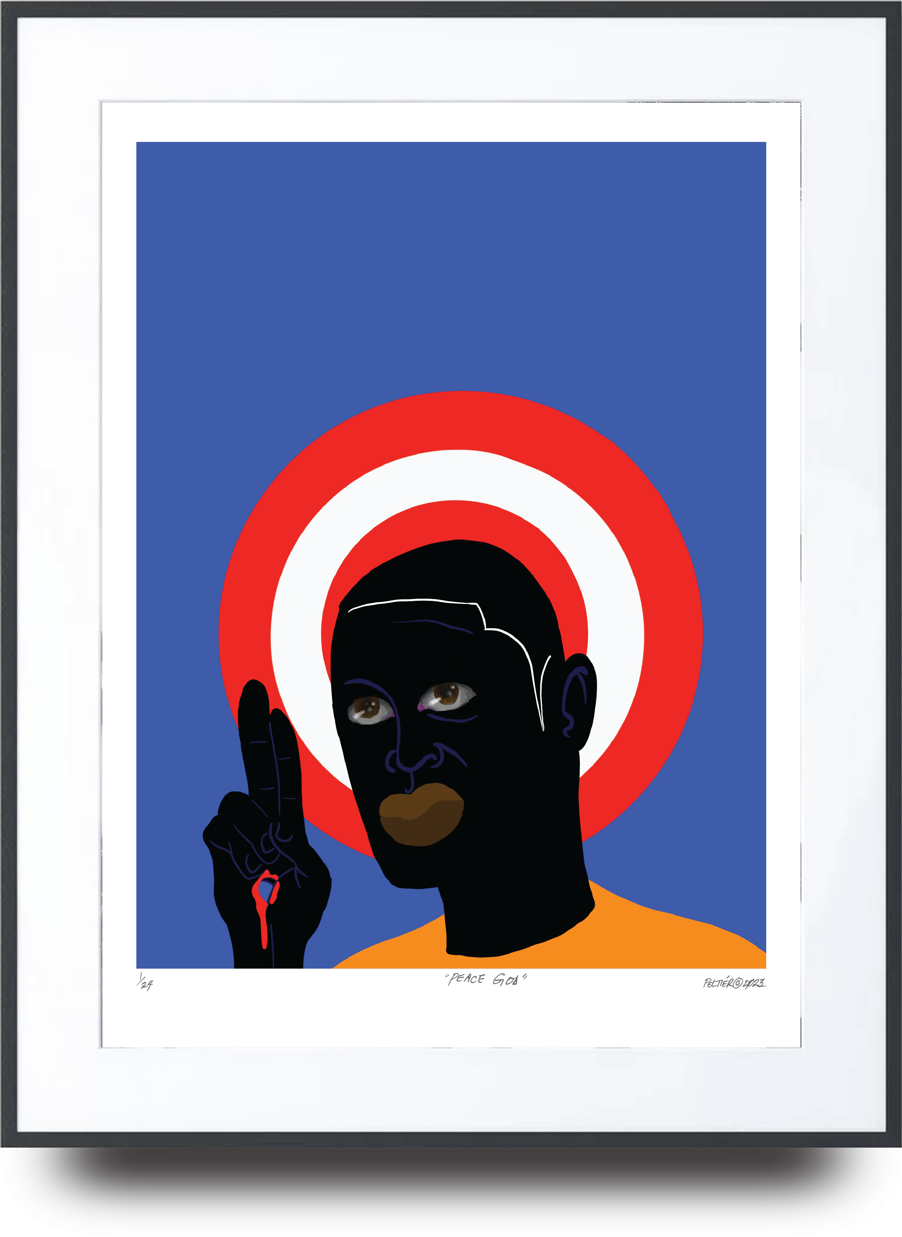 PELNYC IPAD prints 18x24_cropped frame with shadow_peace god mock.png